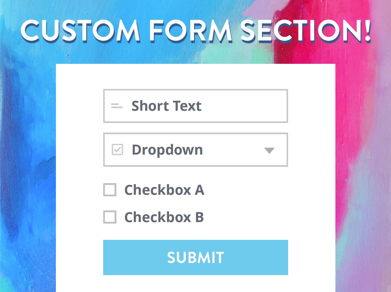Custom Form Section Custom Form Section